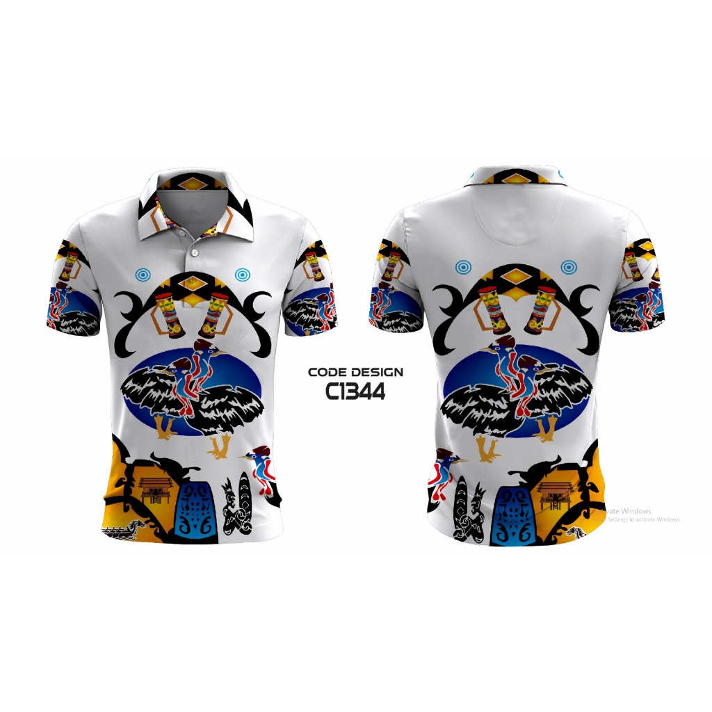 KAOS KERAH MODEL POLO EDISI BATIK PAPUA/JERSEY KERAH BATIK PAPUA FULL PRINTING KUALITAS PREMIUM