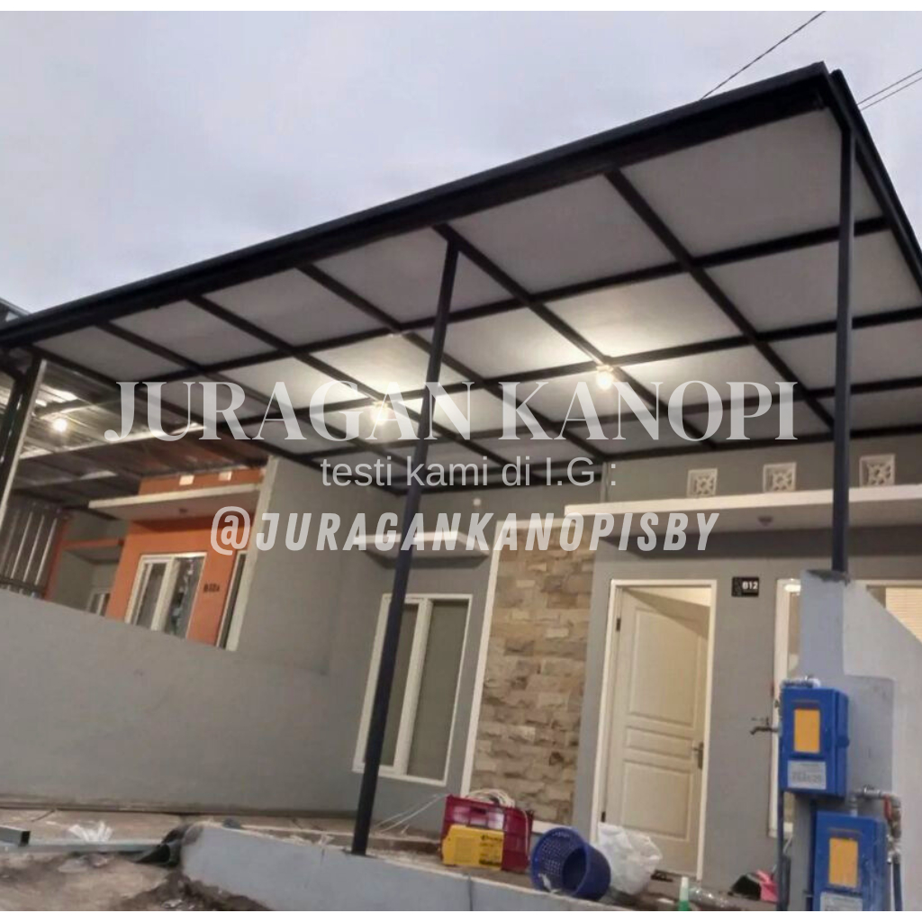 Kanopi plafon grc minimalis + atap spandek terpasang surabaya