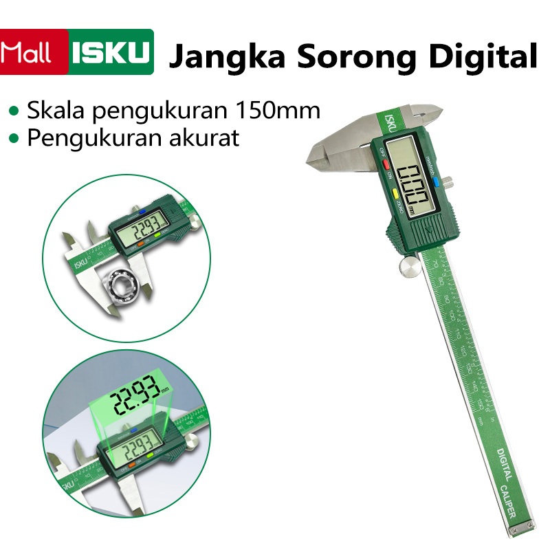ISKU Digital Jangka Sorong Stainless 15cm Vernier Caliper Micrometer