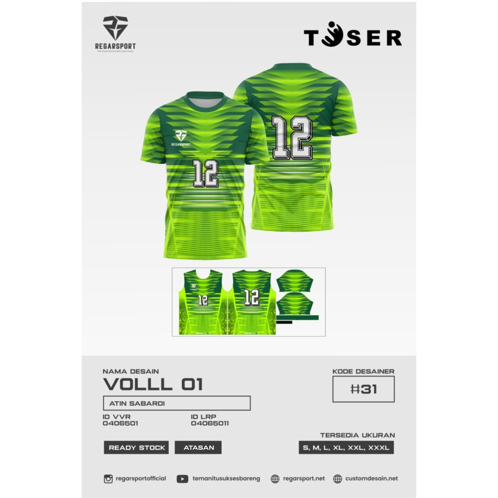 REGARSPORT - 91 Jersey atasan Voli lengan pendek