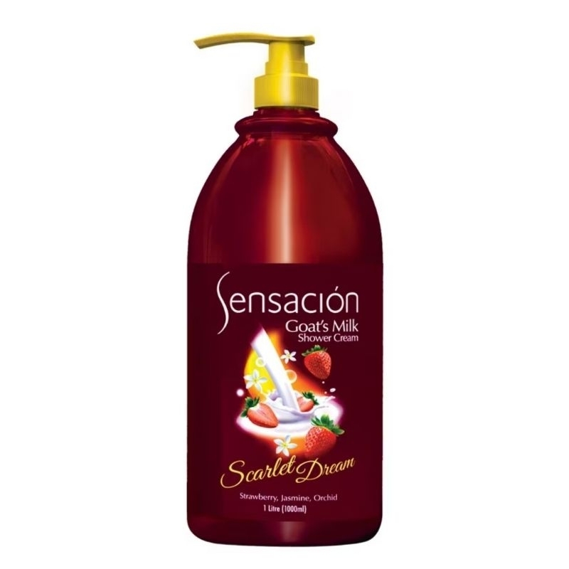 watsons Sensacion Goats Milk Shower Cream Scarlet Dream Strawbery jasmin/Green tea/cheryblossom 1000