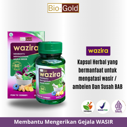 Kapsul Obat Herbal Ambeien Ambeyen WAZIRA Mampu Mengatasi Wasir Dengan Extrak Daun Ungu