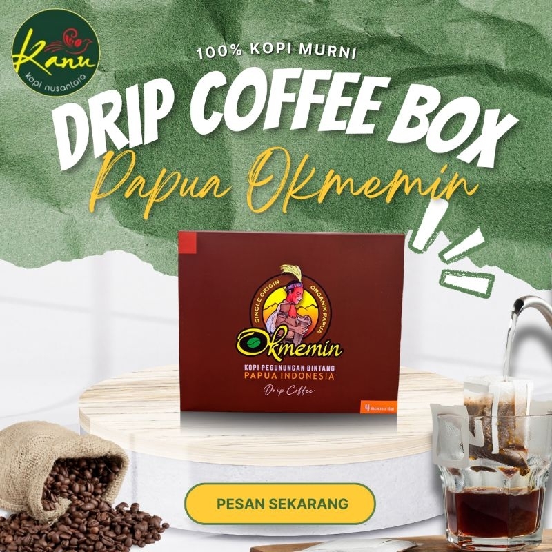 

Kopi Papua Pegunungan Bintang OKMEMIN | Drip Coffee in Box Kopi Drip Papua