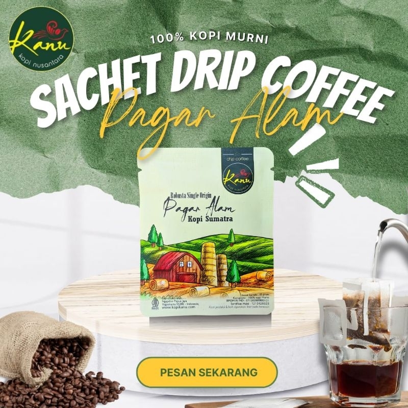 

Kopi Pagar Alam Drip Coffee Bag in Sachet KANU | Kopi Drip Robusta Single Origin Murah Satuan