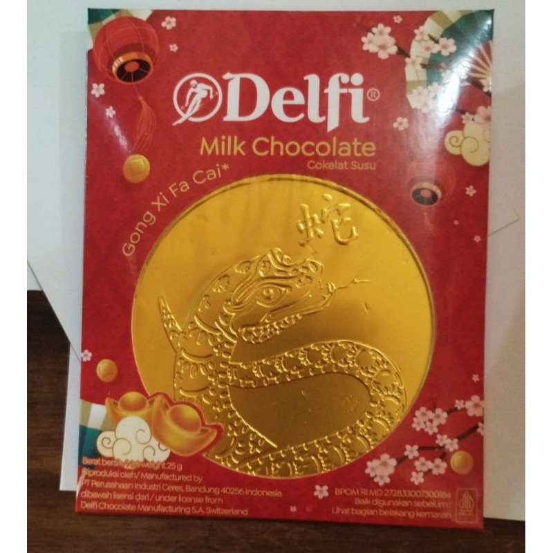 

Delfi Coklat Koin Imlek Shio Ular 1 Box Isi 10 / Hampers CNY / Angpao Chocolate Sincia 2025