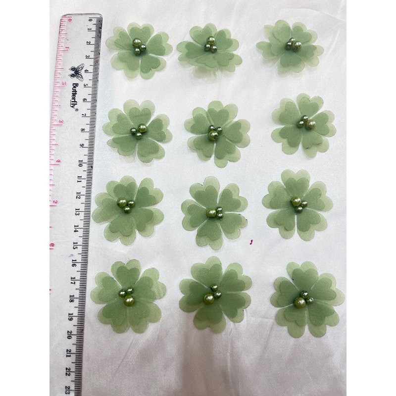 aplikasi bunga organza 3d/aksesoris baju/renda