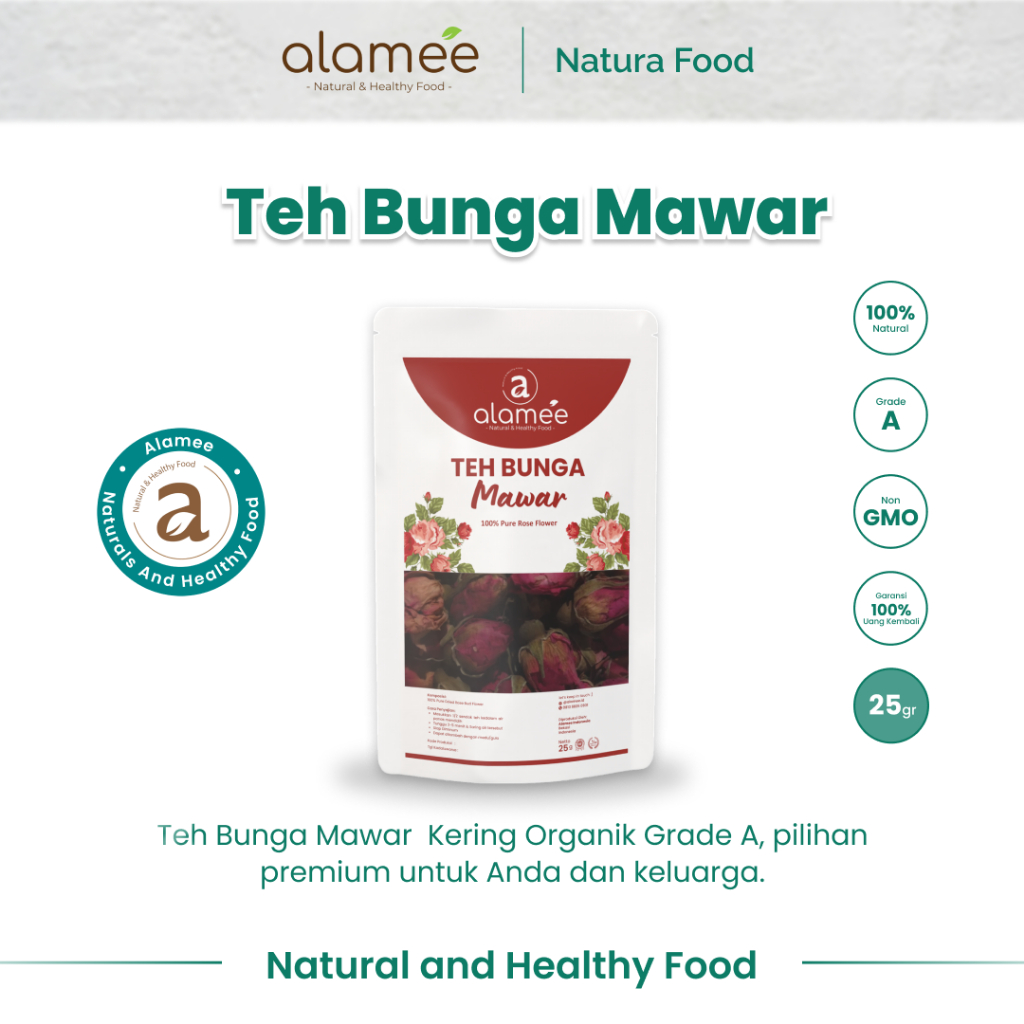 

ALAMEE Rose Tea Teh Bunga Mawar Organik Kering Dried Flower 25gr Premium