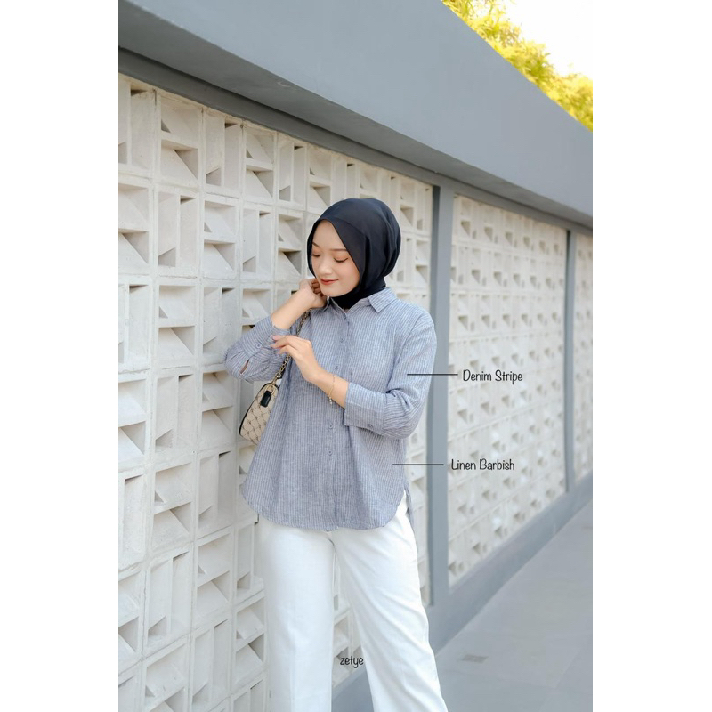 Kemeja Linen Salur Zetye