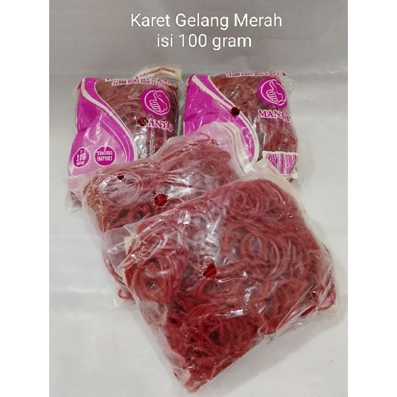 

Karet Gelang 1 pack isi 100 gram warna merah