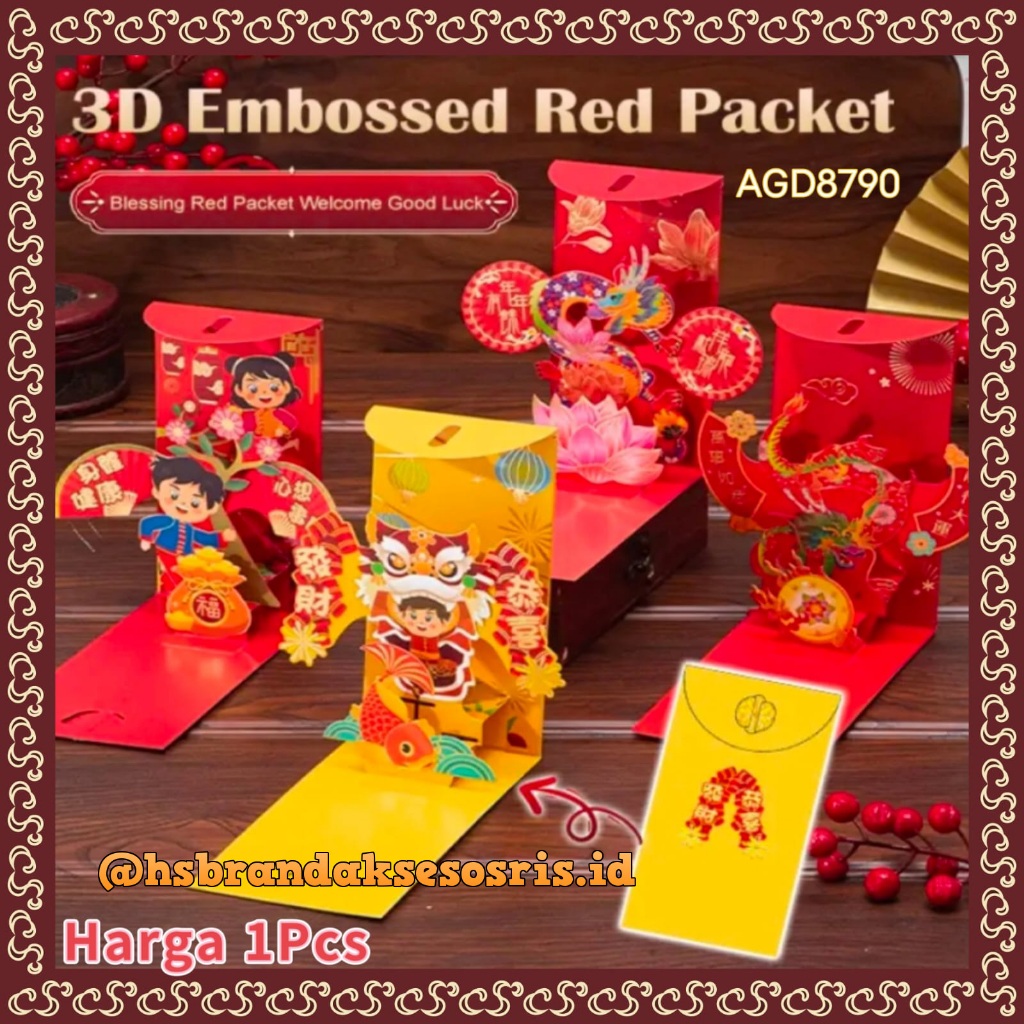 

ANGPAO IMLEK 3D IMPORT PREMIUM / ANGPAO POP UP 3D / HONG BAO BARONGSAI TERBARU / ANG PAU DEKORASI HIASAN MEJA / ENVELOPES RED LUCK MONEY BAG RED POCKETS / AGD8790