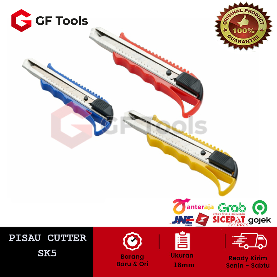 

Pisau Cutter Piso Cutter cuter kater Besar Pemotong Dus Lakban Kertas ATK 18mm
