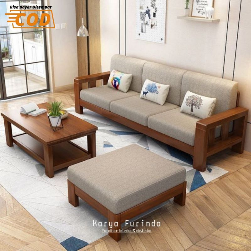 Kursi Tamu Sofa Minimalis Jati, Kursi Sofa Modern Jati, Kursi Tamu Minimalis Jati