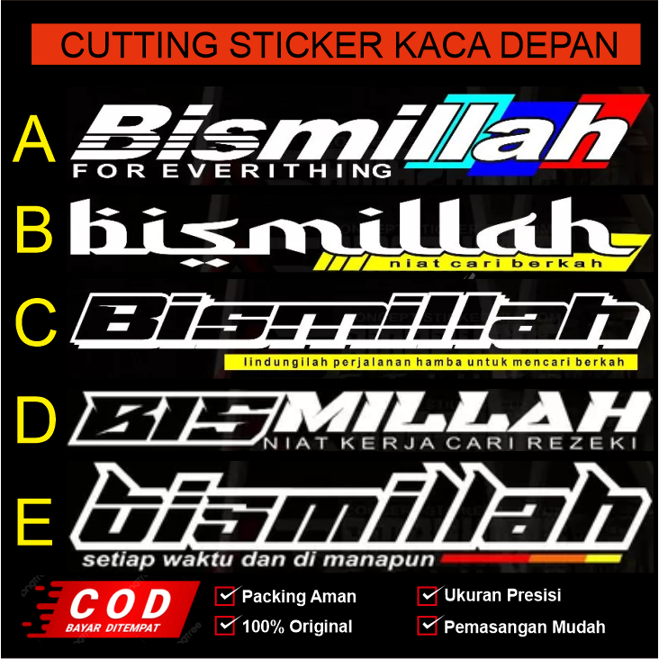 Stiker cutting kaca truk bismillah variasi kaca depan truk pickup stiker mobil stiker truk bismilah