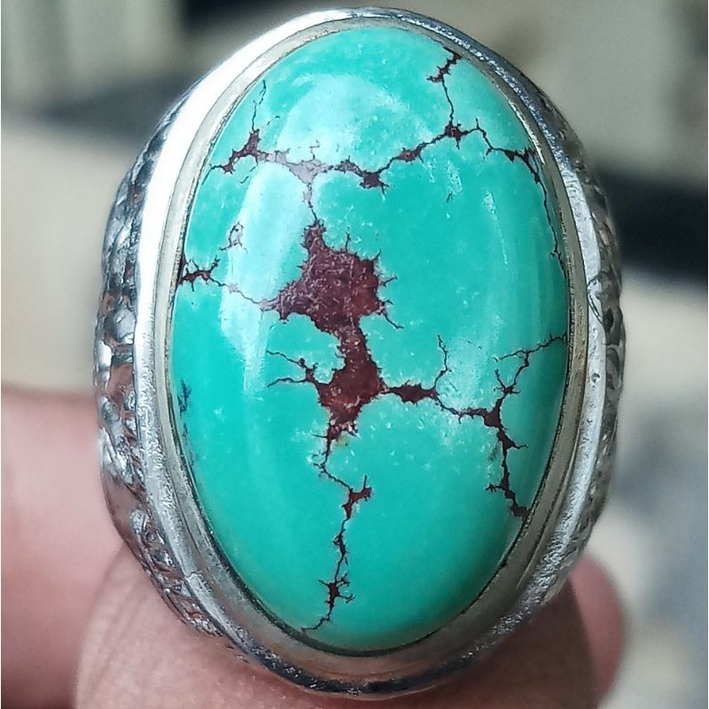 Batu Akik Pirus Mesir Hijau Tosca Klasik Elegan Berkarakter Istimewa Natural 100% Asli Alam