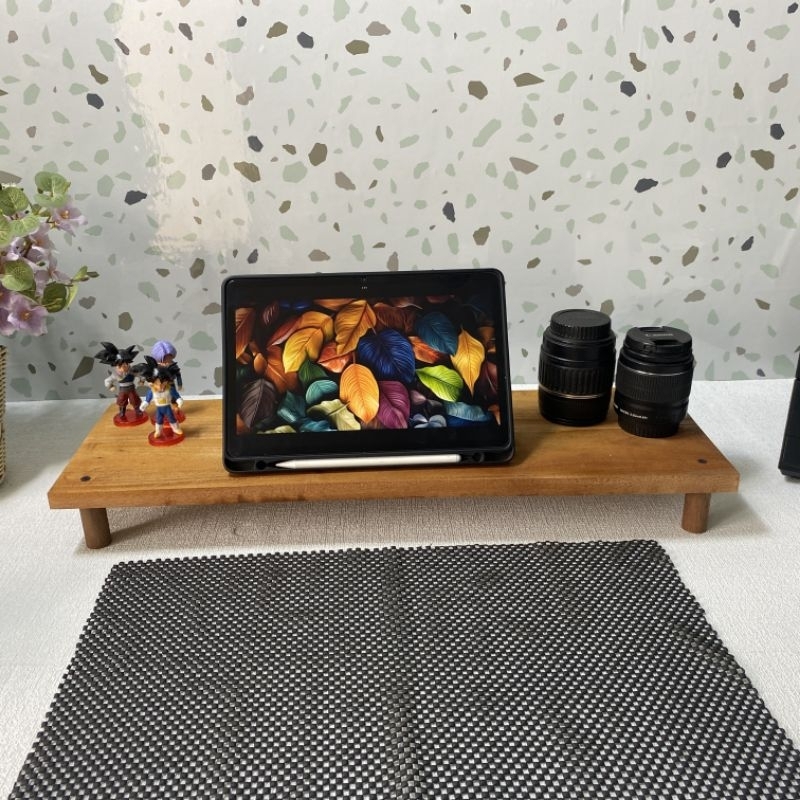 Meja Stand Rak Dudukan Tatakan Monitor Komputer Laptop Pc Desktop 40cm,50cm,60cm Kayu Aesthetic Serb