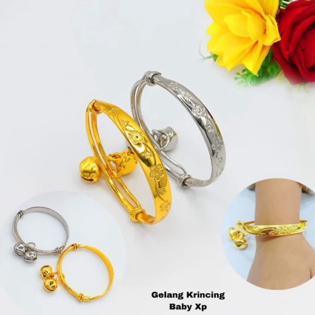 GELANG EMAS BAYI 2 WARNA PERHIASAN ANAK