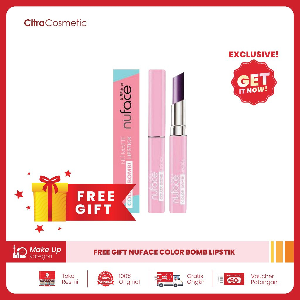 ❤️CitraCosmetic❤️ Free Gift Nuface Color Bomb Lipstik