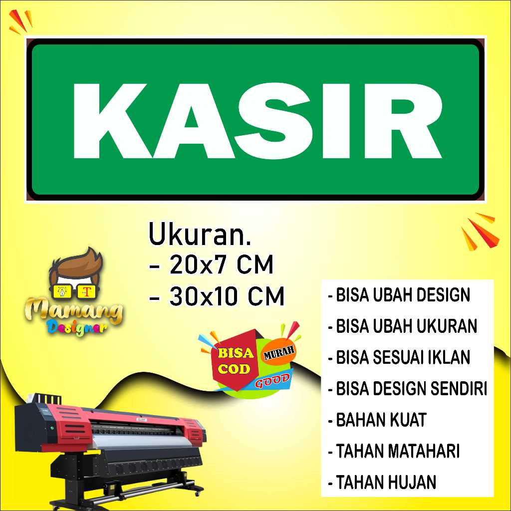 

Sticker Tempelan Untuk Di Depan Kasir Bahan Kuat Hijau