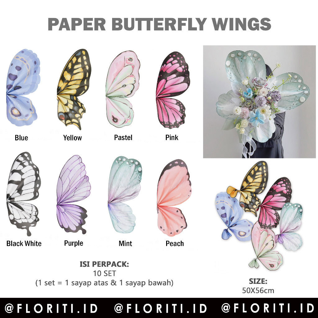 

(PACK) Kertas Buket Papper Butterfly Wings/Sayap Kupu - Kupu
