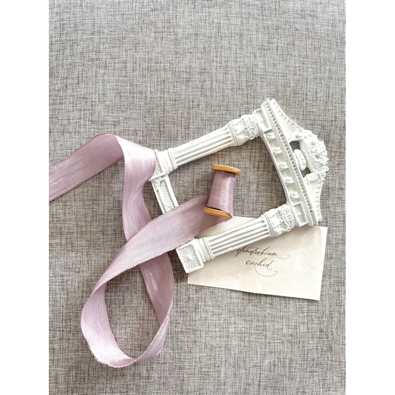 

SILKY ORCHID- wedding ribbon / calligraphy ribbon / vows ribbon / pita buket / styling