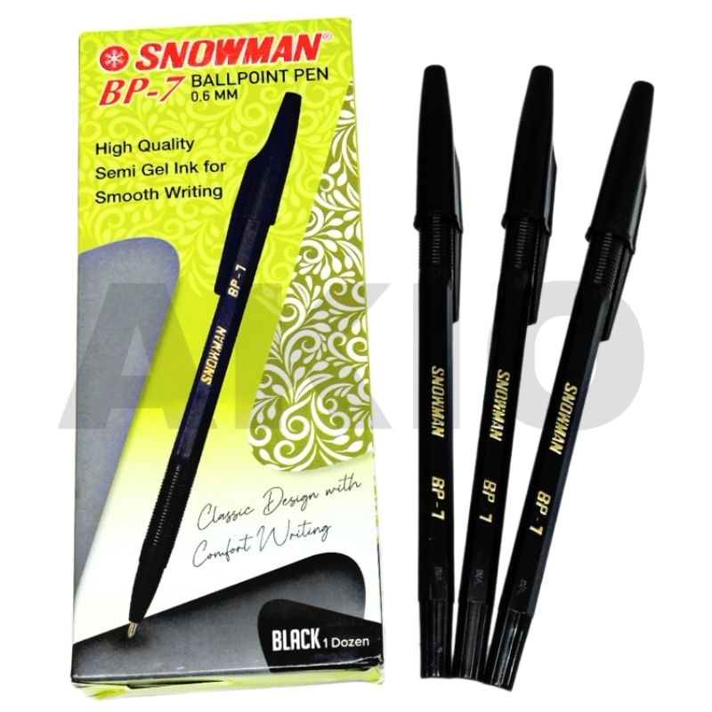 

Bolpoin SNOWMAN BP-7 0,6 mm Hitam Pulpen Ballpoint Bolpen HIGH QUALITY