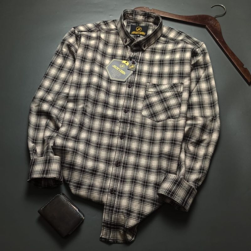 baju flanel kotak brown / flanel coklat / kemeja lengan panjang hitam / kemeja unisex / kemeja pria 