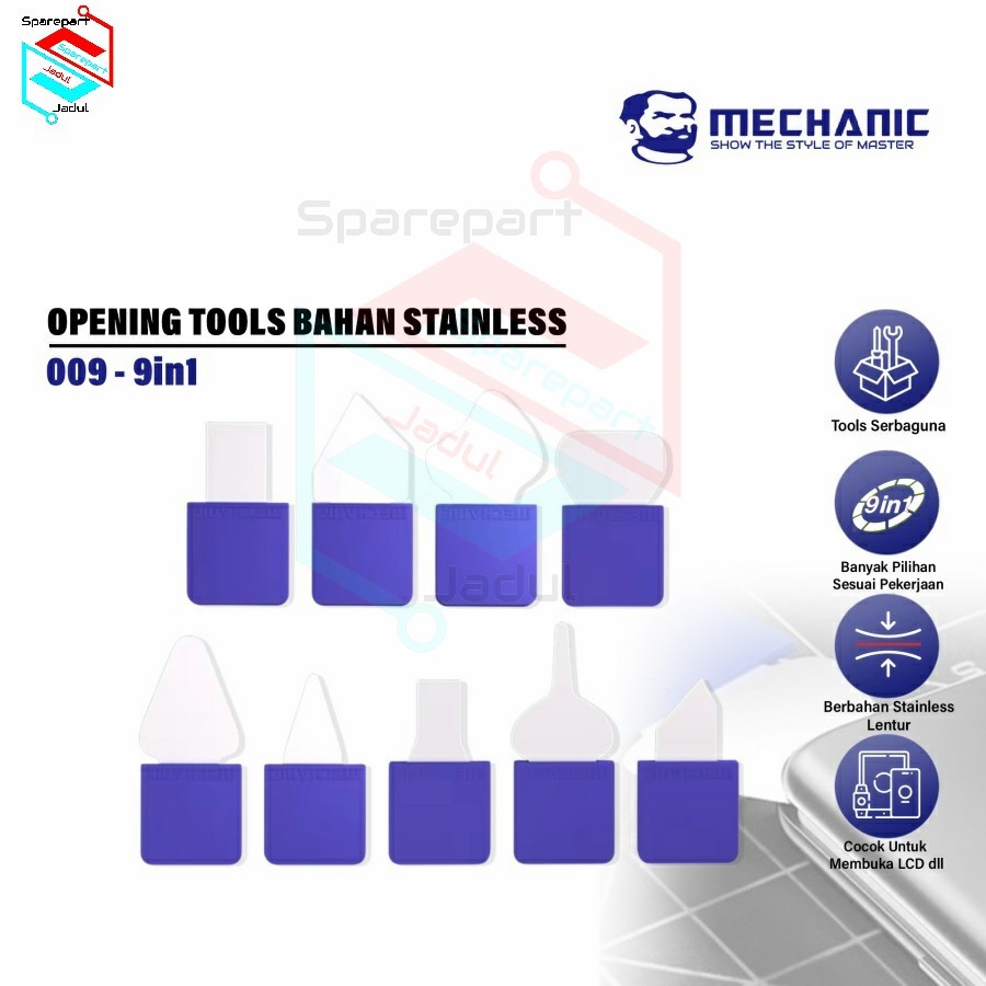 Mechanic 009 Opening Tools 9in1 Original - Alat Bantu Buka LCD Backdoor Battery - Tools Teknisi Hand