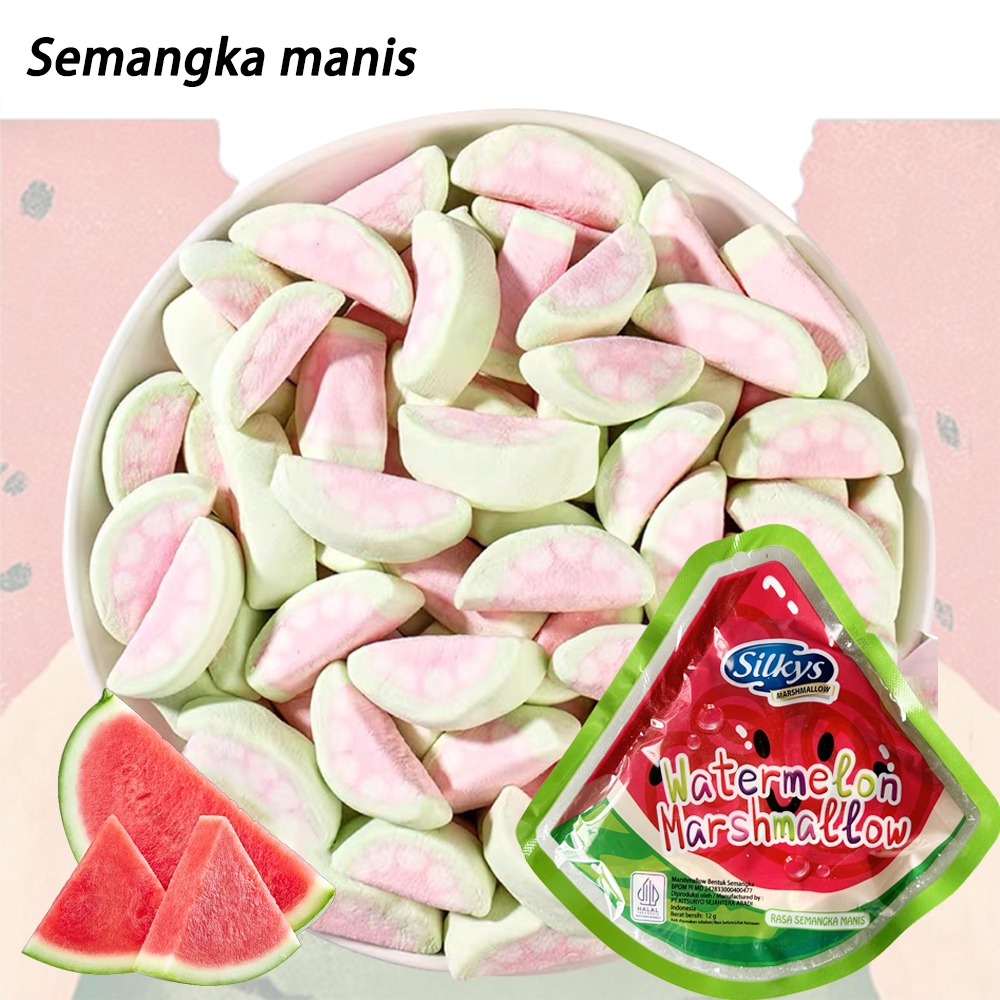 

Marshmellow Duo jelly Silkys puding dua lapis rasa 1pak isi 10 pcs mangga strawbery blueberry gula aren mochi mallow