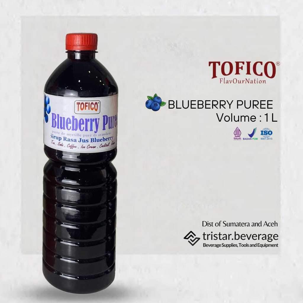 

Tofico Blueberry Puree Syrup 1L - Sirup Tofico Premium Rasa Blueberry 1000 ml