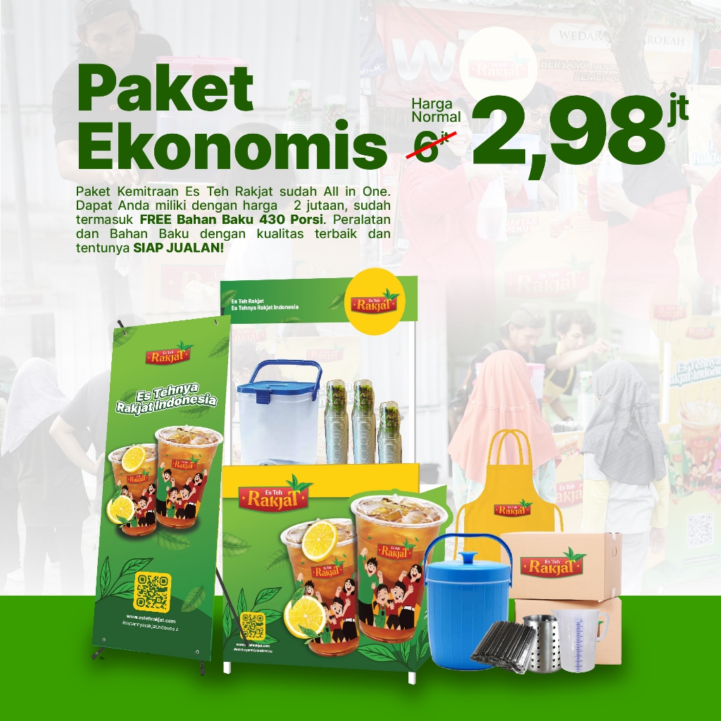 Paket Usaha / Franchise Es Teh Rakjat EKONOMIS