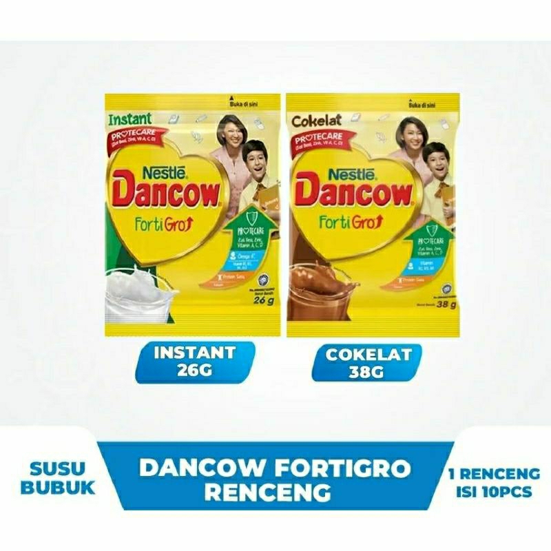 

Susu Dancow FortiGro Renteng (Isi 10Sachet @27gr) Susu Bubuk Vanila Coklat Renceng