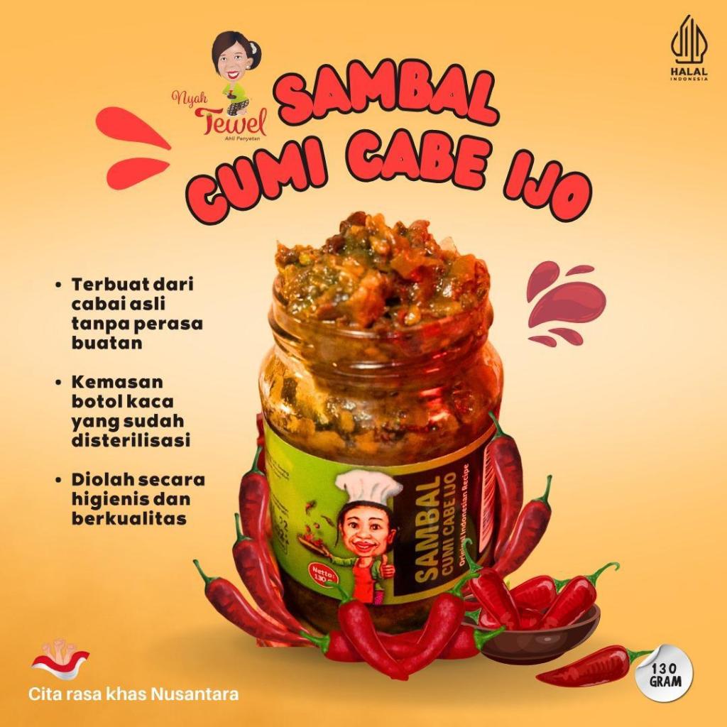 

NYAH TEWEL - Sambal Cumi Cabe Ijo 130 Gr Sambal Khas Nusantara Indonesia