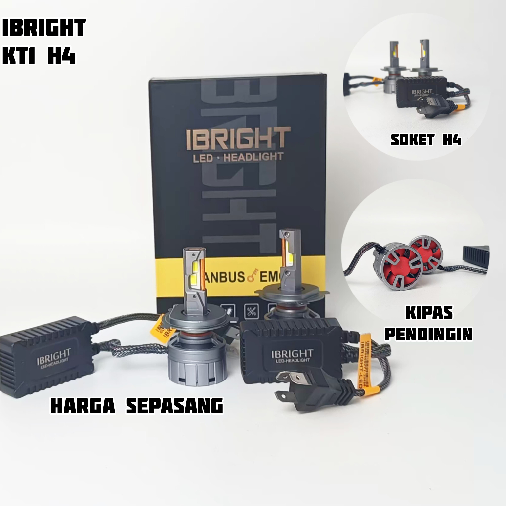 IBRIGHT KT1 H4 - Lampu Utama H4 Led