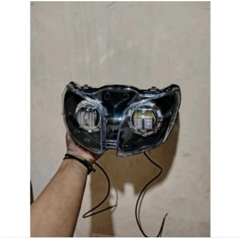 Reflektor Lampu Depan Jupiter Z Robot 2010 Smoek Set Double Projie Biled 2 Mata Kualitas Terbaik