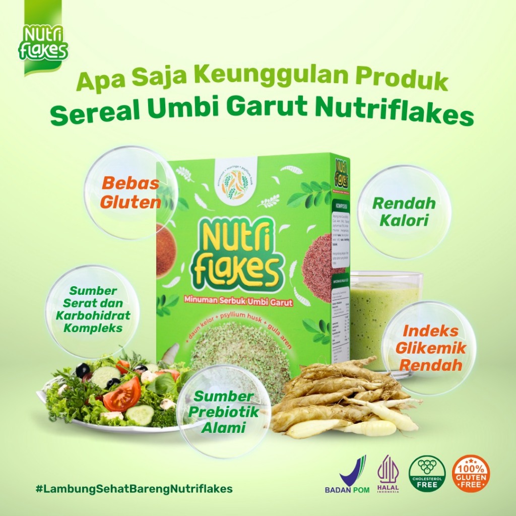

Nutriflakes Sereal Umbi Garut Asam Lambung Langsung Pabrik - PT Wijaya Food Indonesia Banyumas