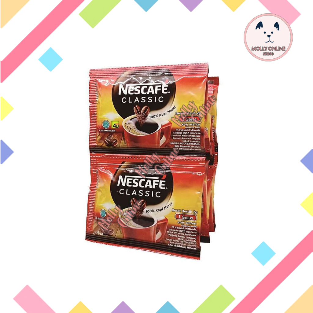 

Nescafe Classic Sachet 10 x @2 gr Instant Coffee Kopi Hitam Instan Dalgona