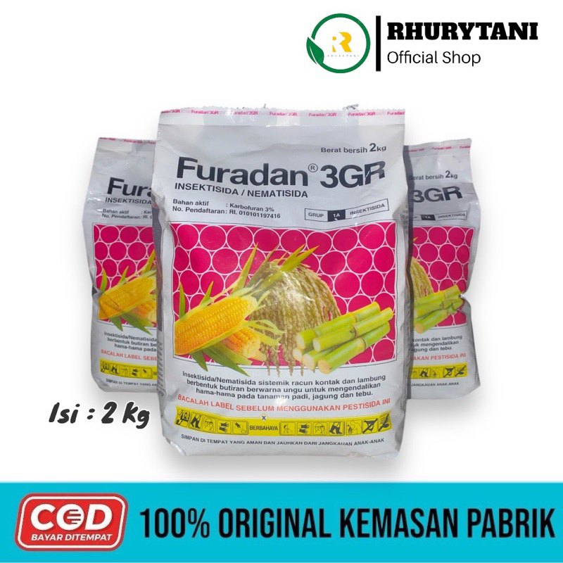 FURADAN 2 KG ORIGINAL KEMASAN PABRIK / Insektisida-Nematisida Furadan pengendali hama pada tanaman