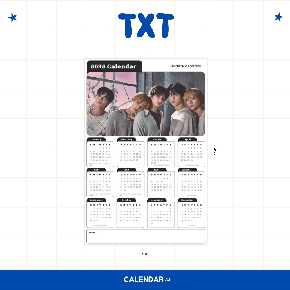 

2025 KALENDER TXT KPOP + LAMINASI 2SISI BIDAM IDOL KOREA BIAS MURAH UNOFFICIAL MOA YEONJUN SOOBIN BEOMGYU TAEHYUN HUENINGKAI READY STOCK !