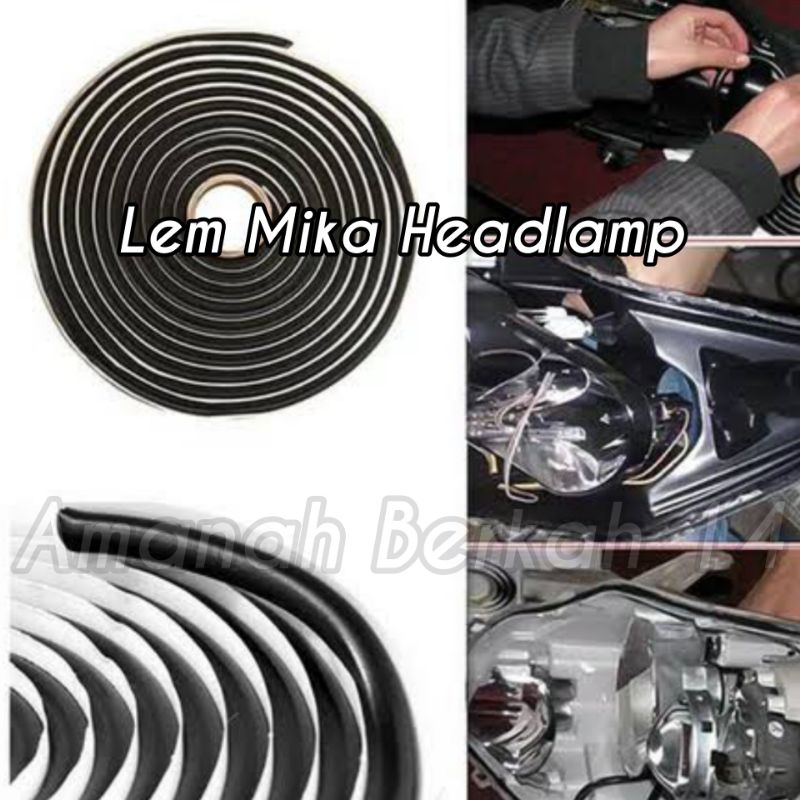 Lem Mika Lampu Headlamp Mobil Motor Snake Glue Ular Butyl Sealant Gum | Lem Kaca Mobil | Lem Headlam