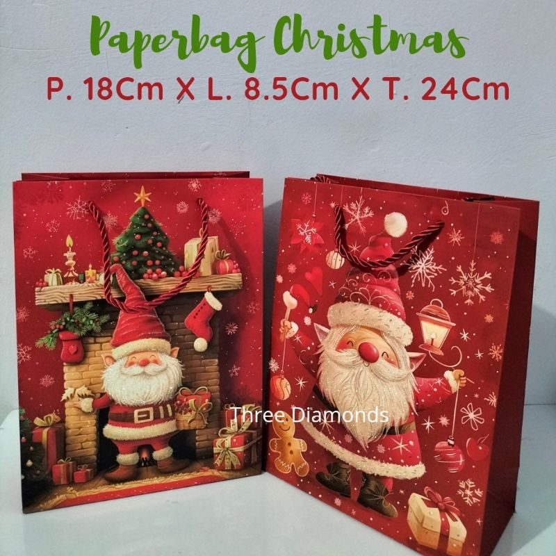 

Paperbag Natal Tebal | Christmas Paperbag 18x24x8,5 |Bungkus Kado Hampers Hadiah Natal