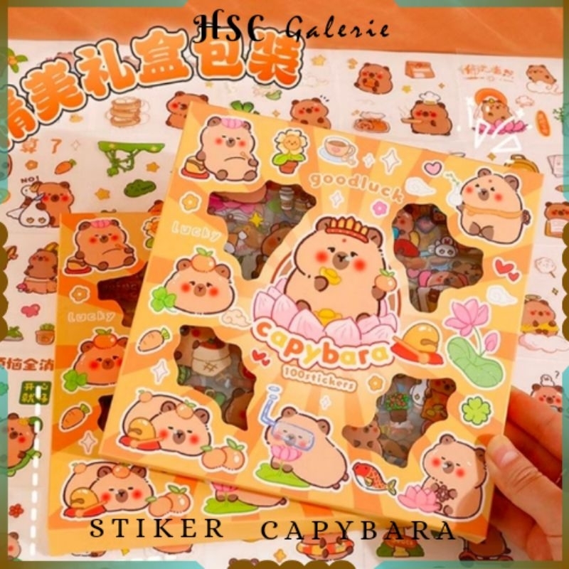 

HSC Stiker Capybara isi 100lembar Motif Kartun Lucu Korea Anti Air COD