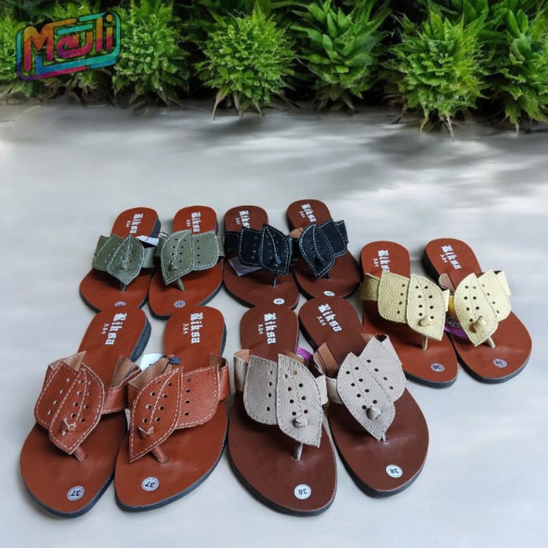 Sandal Kulit Wanita cibaduyut bandung model Anyam / sandal selop kulit cibaduyut / sandal selop kuli