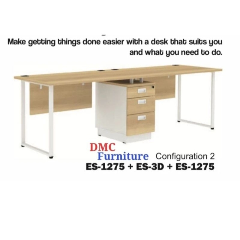 DMC GROUP Meja Kantor 120 ES-1275 + ES-3D Meja Kerja Meja Kerja Meja Kaki Besi 120 cm Meja Kantor Mu
