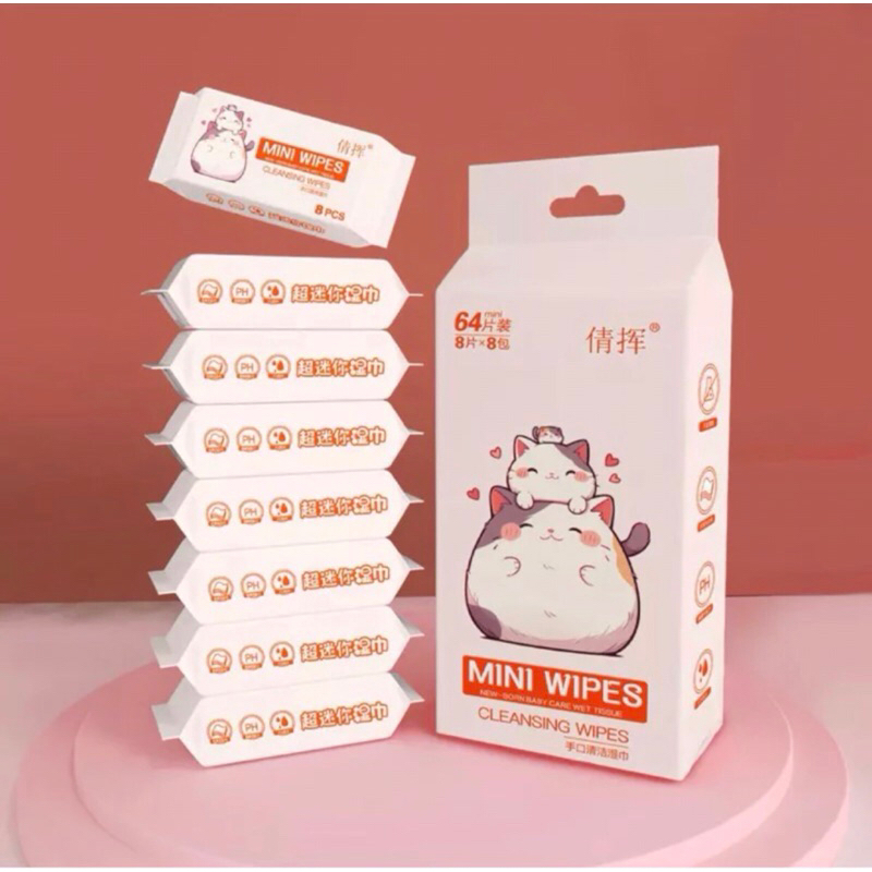 TISSUE BASAH MINI (SATUAN/ECERAN/ BUNGKUS KECIL)/ TISSUE BASAH TRAVEL 1 PCS KECIL