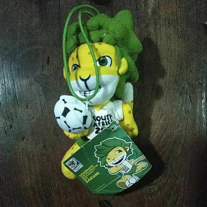 Gantungan Kunci Boneka Maskot Piala Dunia 2010 Zakumi Boneka Maskot World Cup 2010