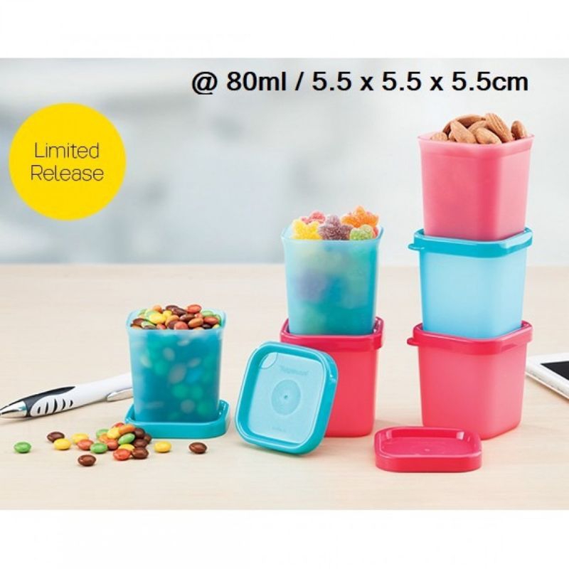 Petite Square Tupperware - Merah Biru