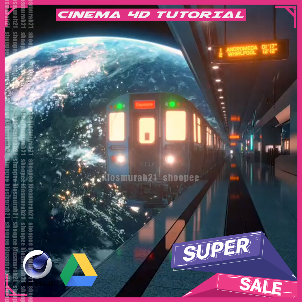 C4D - Create A Space Train Scene With Cinema 4D Redshift Render Cinema 4D Tutorial