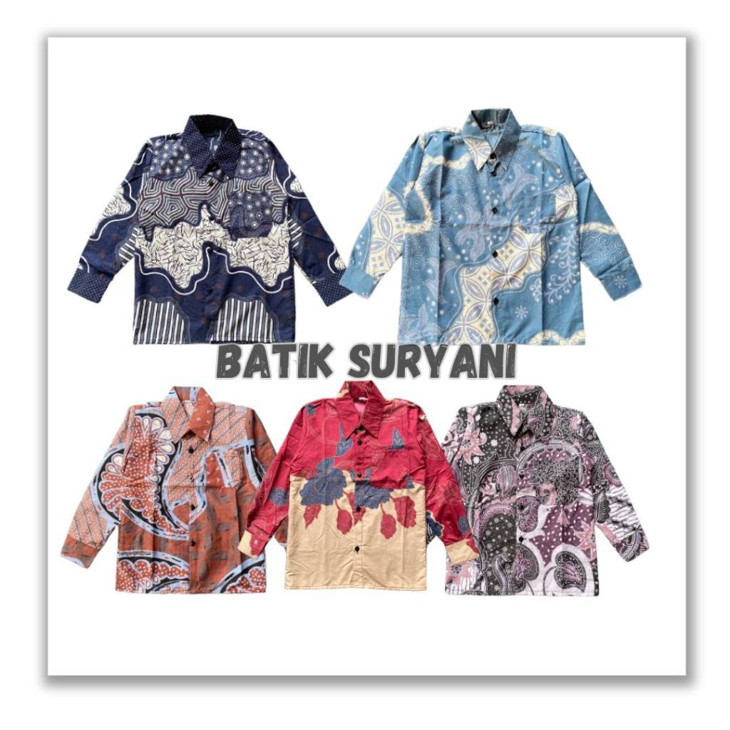 KEMEJA BATIK ANAK COWOK BAJU BATIK ANAK LENGAN PANJANG UMUR 4-13 TAHUN