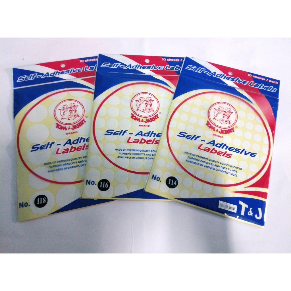 

T&J Labels Bulet Putih 114, 116, & 118