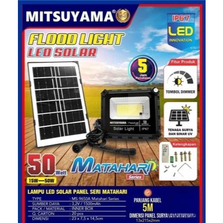 MITSUYAMA MS-9650A -  LAMPU SOROT SOLAR PANEL 50 WATT + REMOTE